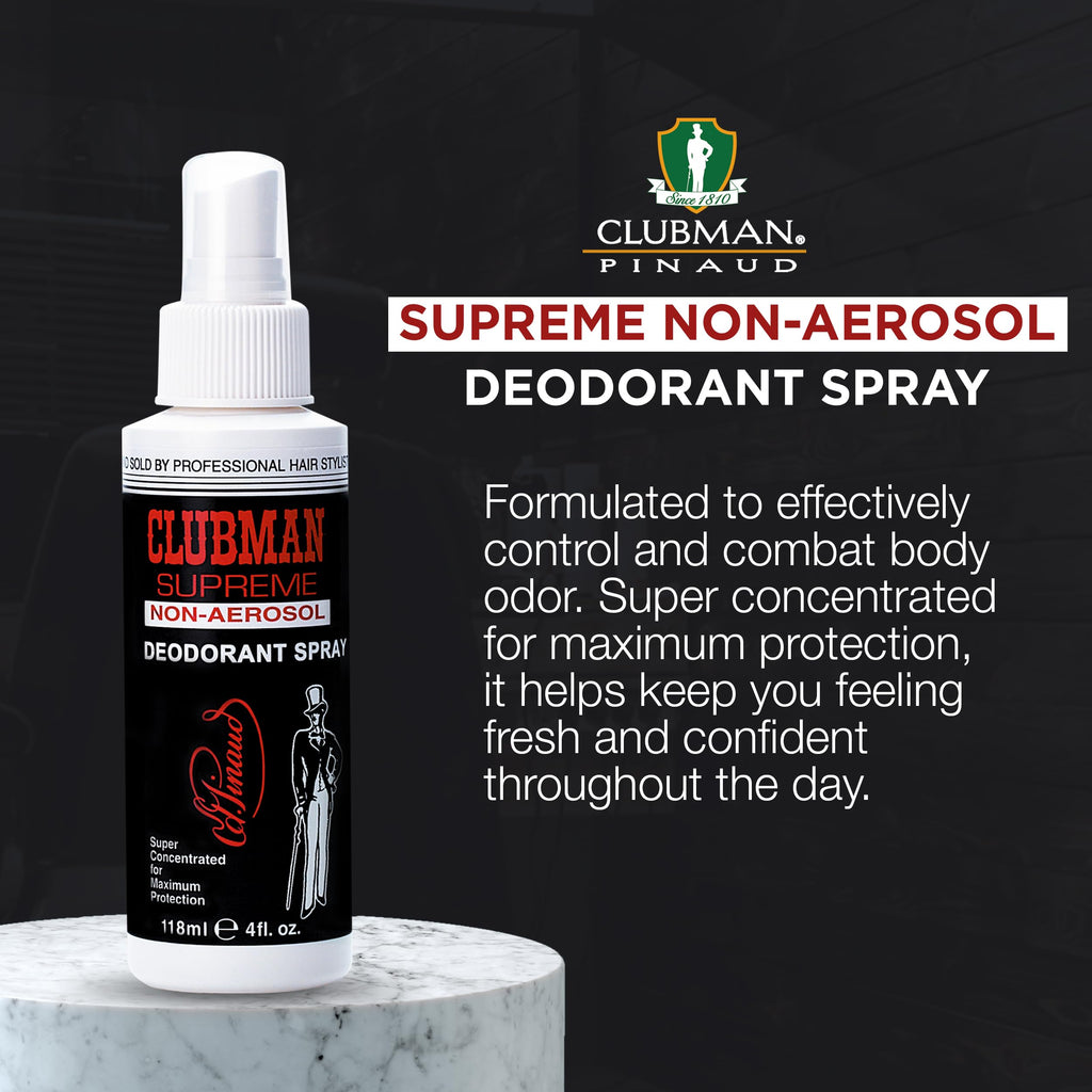 Clubman Supreme Non-Aerosol Whole Body Deodorant Spray, Classic, 4 fl oz
