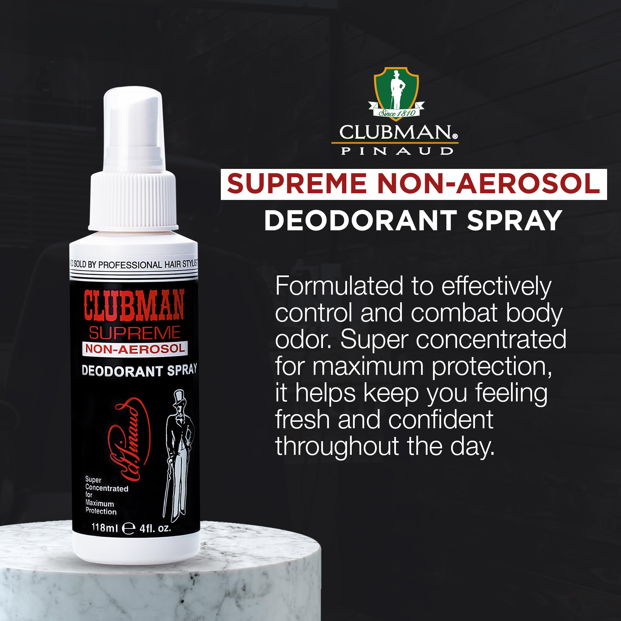 Clubman Supreme Non-Aerosol Whole Body Deodorant Spray, Classic, 4 fl oz