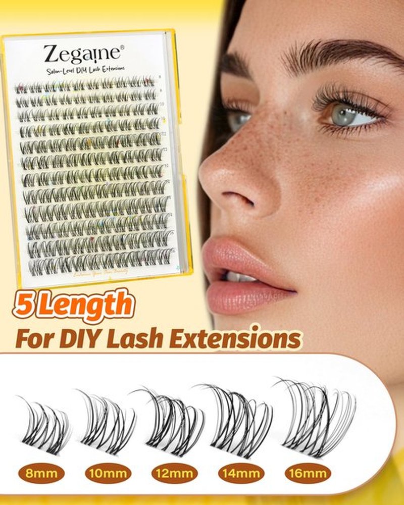 Natural Lash Clusters Clear Band Wispy Cluster Eyelash Extensions Fairy Eyelash Clusters For Daily Look Individual Lashes Natural Look 8-16MM 120Pcs by Zegaine