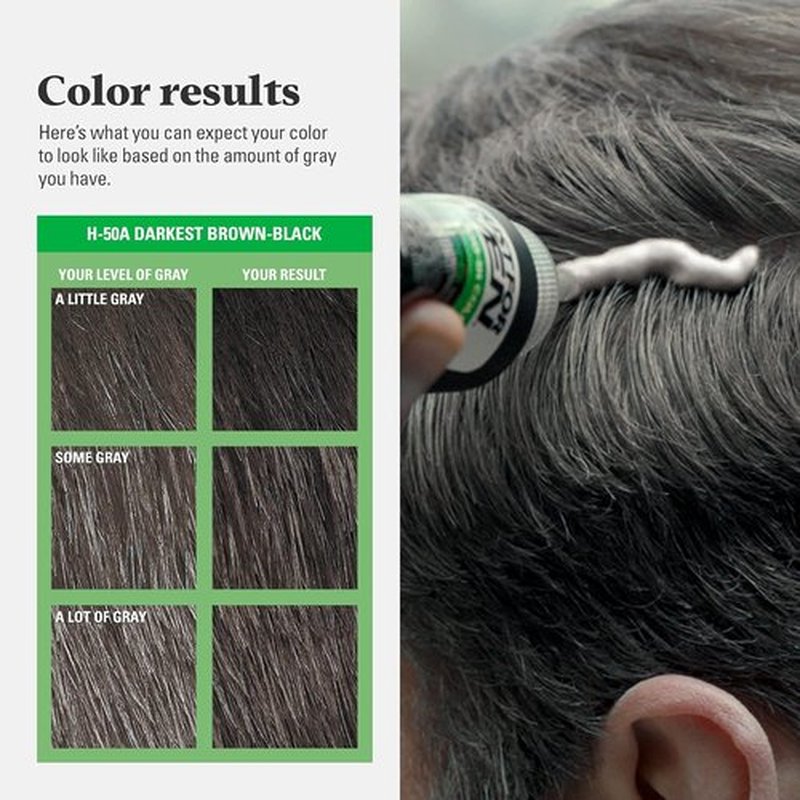 Just For Men Hair Color - Shampoo-In Formula with Keratin & Vitamin E for Stronger Hair | Darkest Brown-Black, H-50A