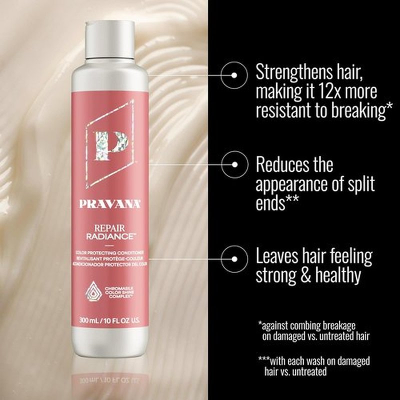 Pravana Repair Radiance Conditioner - Strengthens & Restores Damaged Color-Treated Hair | Reduces Breakage & Enhances Shine | Vegan & Paraben-Free