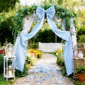 Skiennix Extra Long Satin Blue Bow - Elegant Wall Decor for Coquette Room | 70x20 Inch for Events