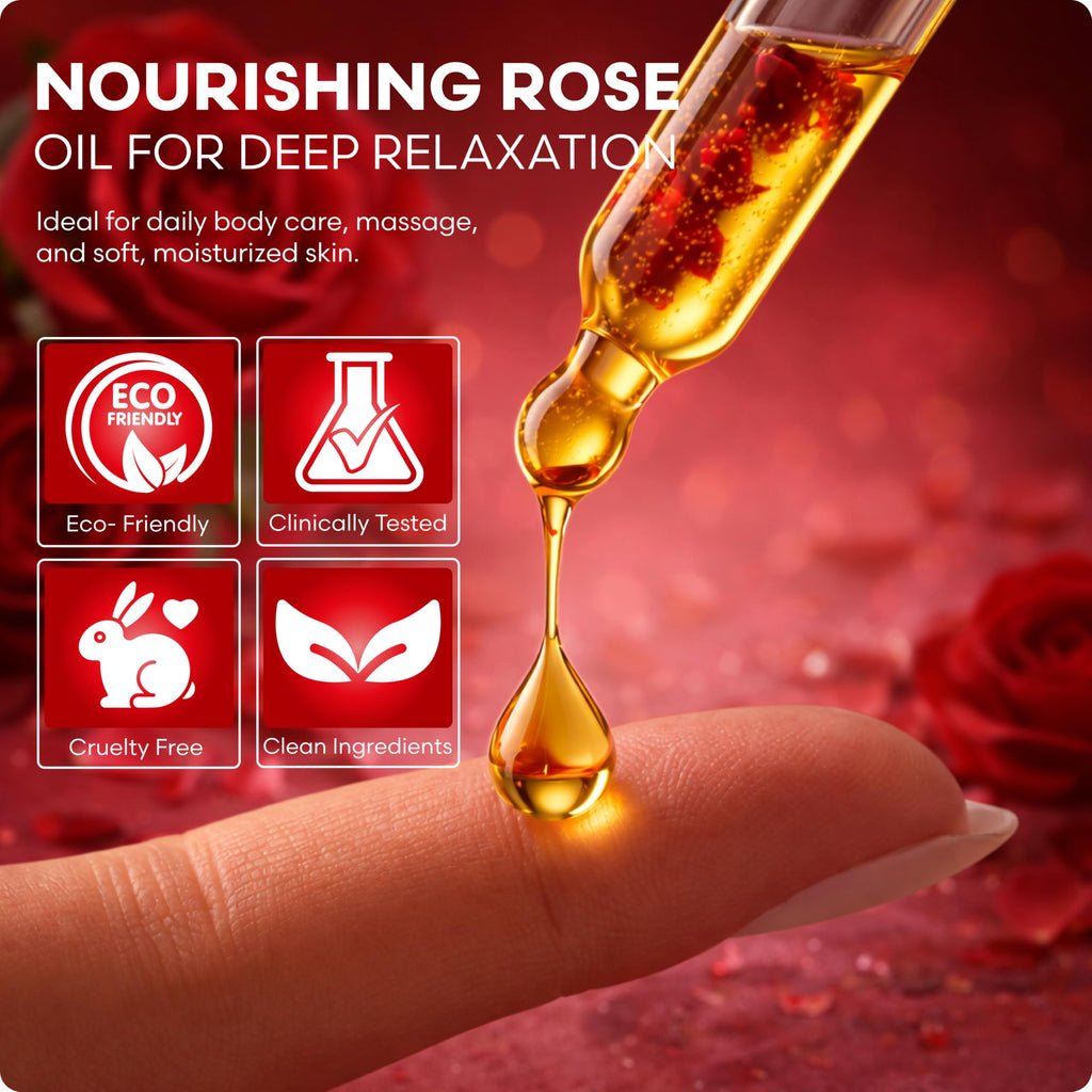 Brookstone Rose Multi-Use Essential Oil - Soothing Aromatherapy & Skincare Oil - Floral Rose Scent