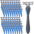Leriton 90 Pcs Mens Disposable Razors Bulk 3 Blade Sensitive Skin Shaving Razor, Individually Wrapped for Hotel Spa Travel