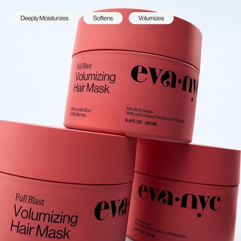 Eva NYC Volumizing Treatment Mask - Lightweight Deep Conditioning for Fine Hair | Vegan & Sulfate-Free - 8.4 fl oz