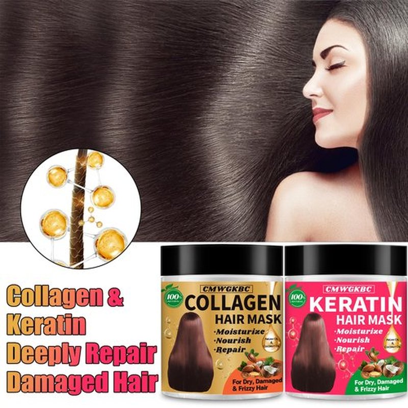 Collagen Hair Mask & Keratin Hair Mask for Damaged Hair,Keratin Hair Treatment,Repair Deep Conditioner for Dry Hair,Vitamin E Natural Hydrating Hair Mask with Argan Oil All Hair Type,Hair Care Gifts