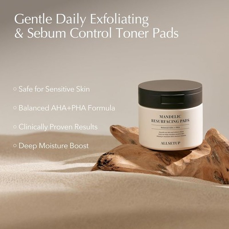 Regine Switzerland Mandelic Acid Toner Pads - AHA + PHA Exfoliating for Oil Control & Pore Refining | 70 Gentle Daily Resurfacing Pads