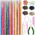 Hair Tinsel Kit with Tools 24 Colors 9000 Strands Fairy Hair Tinsel Heat Resistant Sparkling Shiny Tinsel Hair Extensions 48 Inch Colorful Hair Tinsel strands Kit (48 Inch 9000strands, 24Colors)