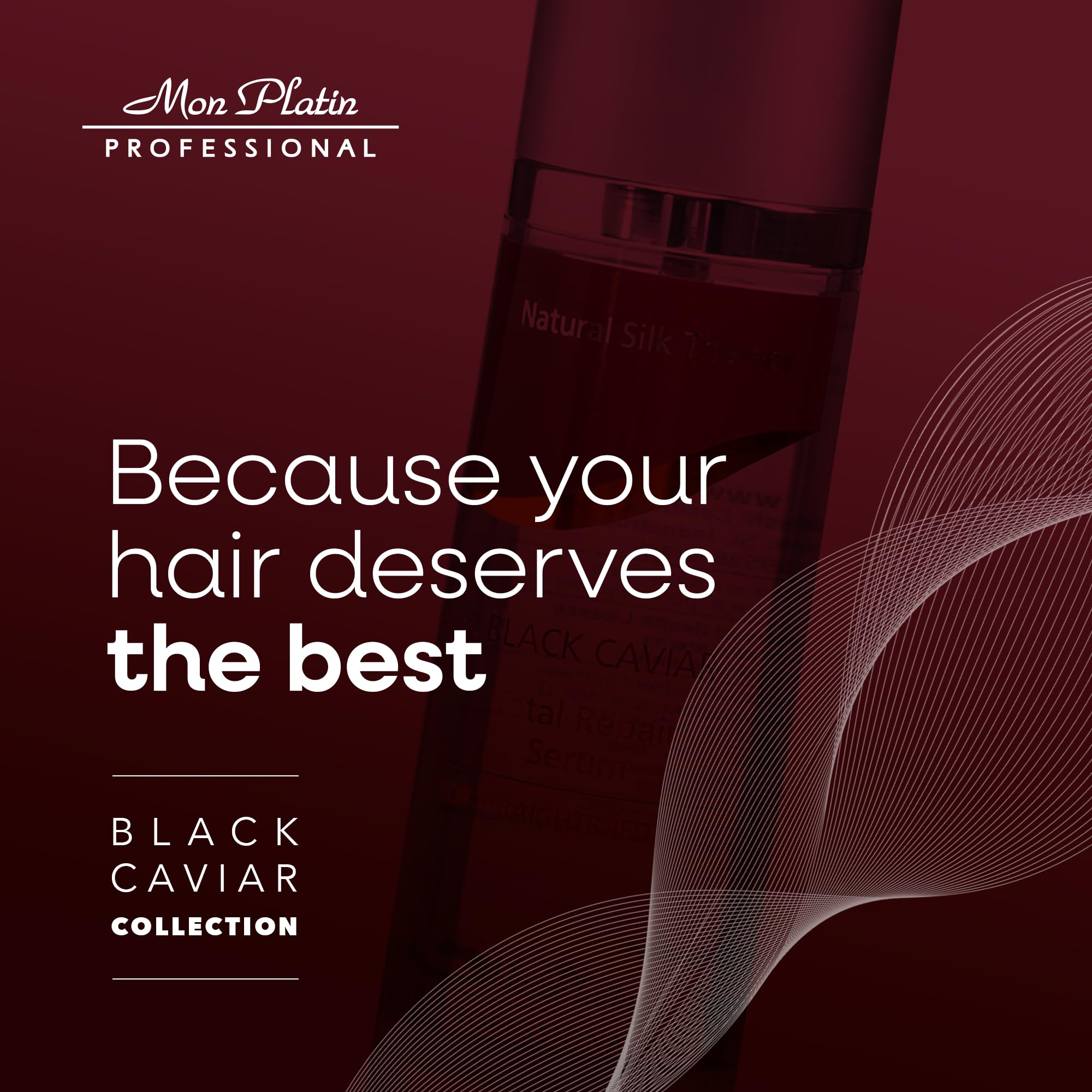 Mon Platin Professional Total Repair Hair Serum - Enriched with Black Caviar, for Straightened Hair, Protect & Nourish, 100ml