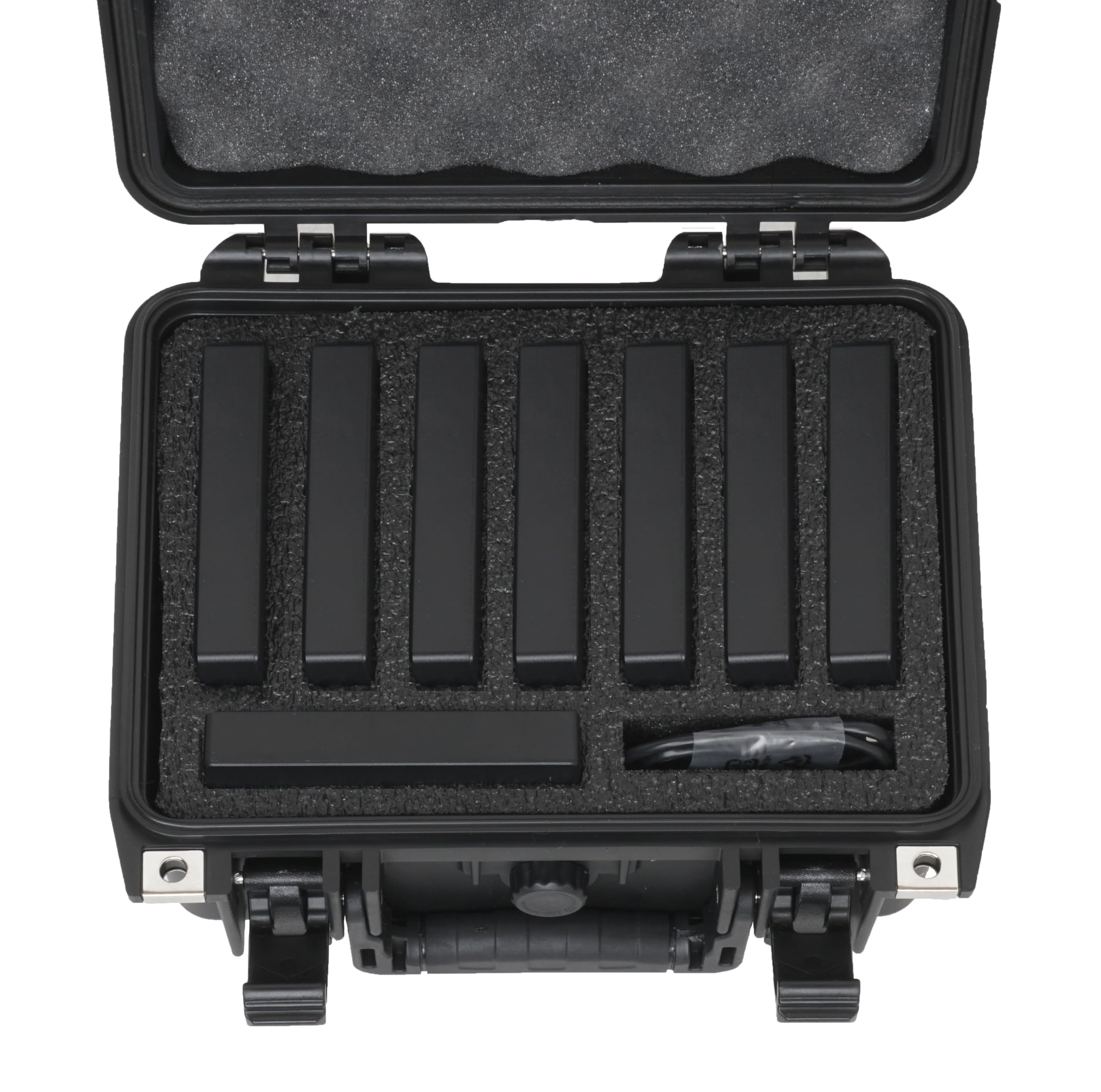 Case Club 8 External Hard Drive Case. Waterproof, Airtight, & Heavy Duty. Includes Pressure Relief Valve, Folding Handle, Padlock Holes, O-Ring Seal.