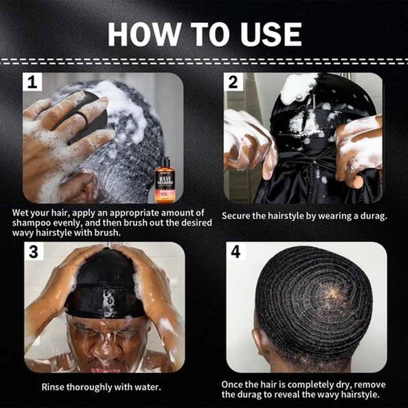 360 Waves Wash Shampoo -Wave Shampoo for Black Men 360 Wave Shampoo Hydration Shampoo Enhance Waves Shampoo Strenghtens Hair Promote Growth Wave Shampoo Easy Wash Hydrate (6 FL OZ)
