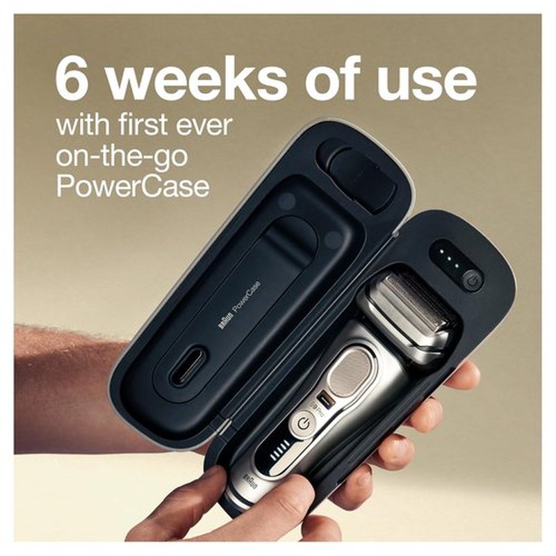 Braun Electric Razor - Waterproof Foil Shaver Series 9 Pro 9477cc | Wet & Dry Shave with Charging Case