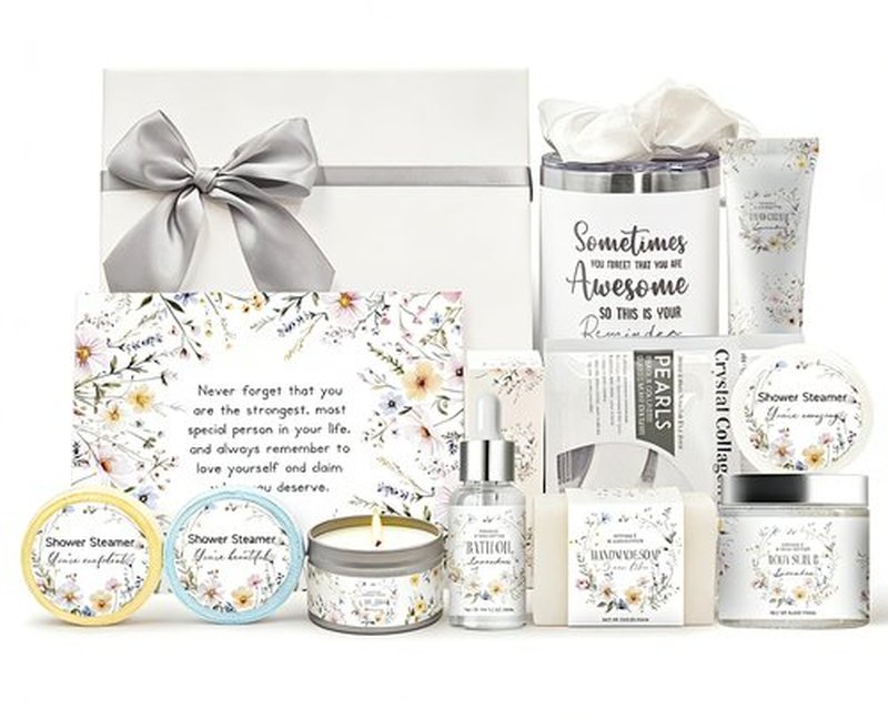 Spa Gifts for Women 10Pcs Mothers Day Gifts Happy Birthday Gift Baskets, Christmas Relaxing Home SPA Kit Bath Set Self Care Package Thank You Box for Mom Her Sister Teacher Friends Friendship
