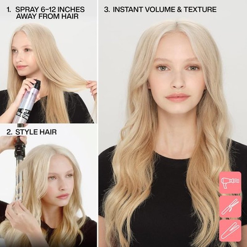 Redken Dry Texture Hairspray - Lightweight Volumizing Spray for All Hair Types | Medium Hold, Beachy Finish