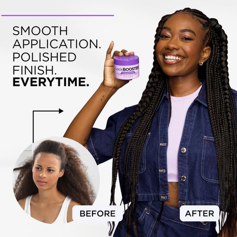 Style Factor Lock BOOSTER Twist & Grip Braid Gel (5 Oz.) with Rosehip Oil — Strong Hold, Flake-Free, Frizz-Free Hair Braiding Gel for Defined & Long-Lasting Twists, Locs & Braids