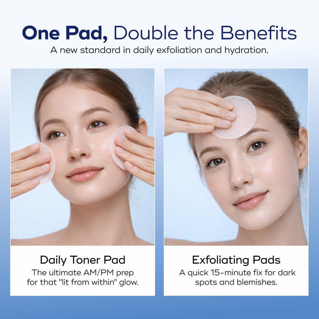 Bio Hydratique AHA+BHA+Hyaluronic Acid Toner Pads – Dermatologist Tested, Anti Aging, Korean Skin Care – Clears Pores, Smooths Texture, Hydrates For Soft, Plump Skin – Vegan, Clean Beauty – 70 Pads