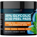 NUVADERMIS 35% Glycolic Acid Peel Pads - Exfoliating Facial Resurfacing for Blackheads & Dark Spots - 60 Double-Sided Pads