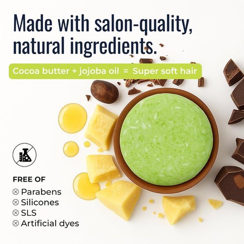 Maui Melon Shampoo Bar - Vegan Solid Hair Cleanser for Curly Hair | Sweet Melon & Coconut, Travel-Friendly