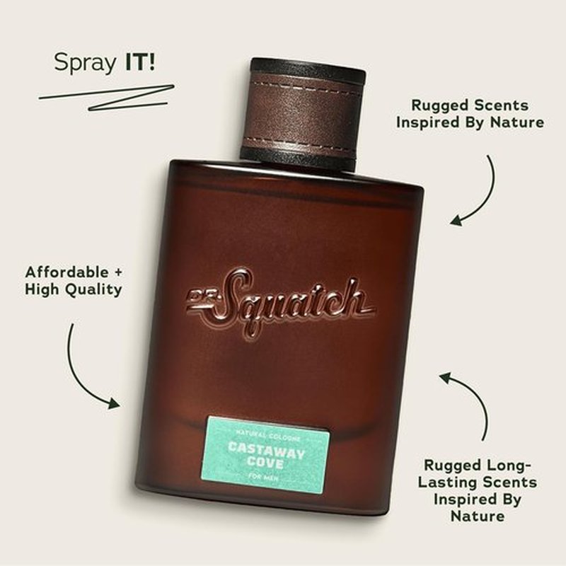Dr. Squatch Cologne for Men - Coconut Castaway Inspired Bergamot, Lavender & Vanilla - 1.7 fl oz