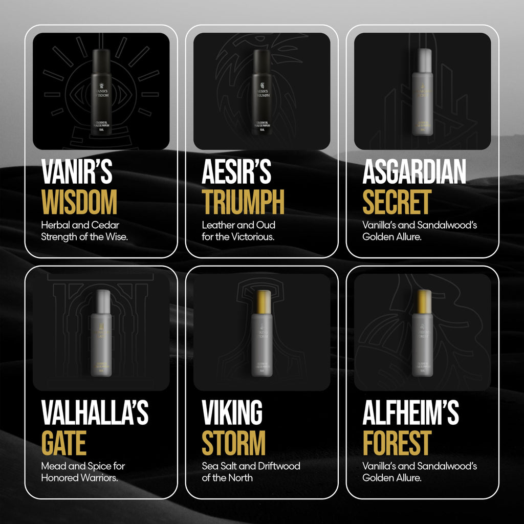 The Beard Struggle Viking Cologne Sampler Kit, Set of 6 Premium Concentrated Colognes for Men – 6x More Longer Than Traditional Mens Colognes Gift for Him, Signature Fragrances