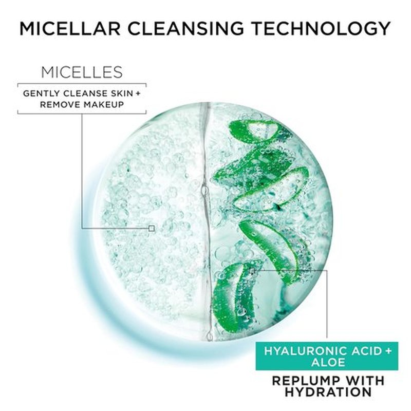 Garnier Micellar Water - Hydrating Facial Cleanser & Makeup Remover with Hyaluronic Acid | 13.5 Fl Oz