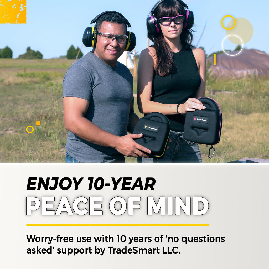 TradeSmart All-in-One Shooting Ear Protection - Comfort+ NRR 28 Earmuffs, Glasses & Earplugs + Carry Case