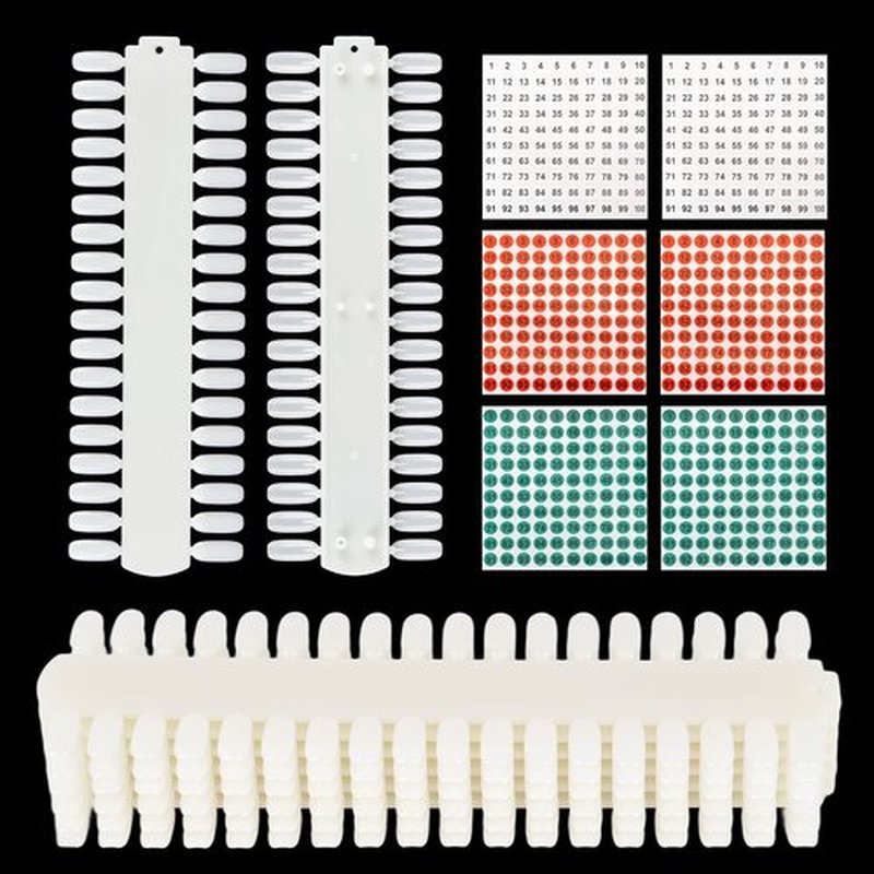 Tbestmax 3 Sets 216 Tips Nail Color Swatch, Double Layer Tips Clear Nail Color Display Palette Paint Practice Chart Swatches