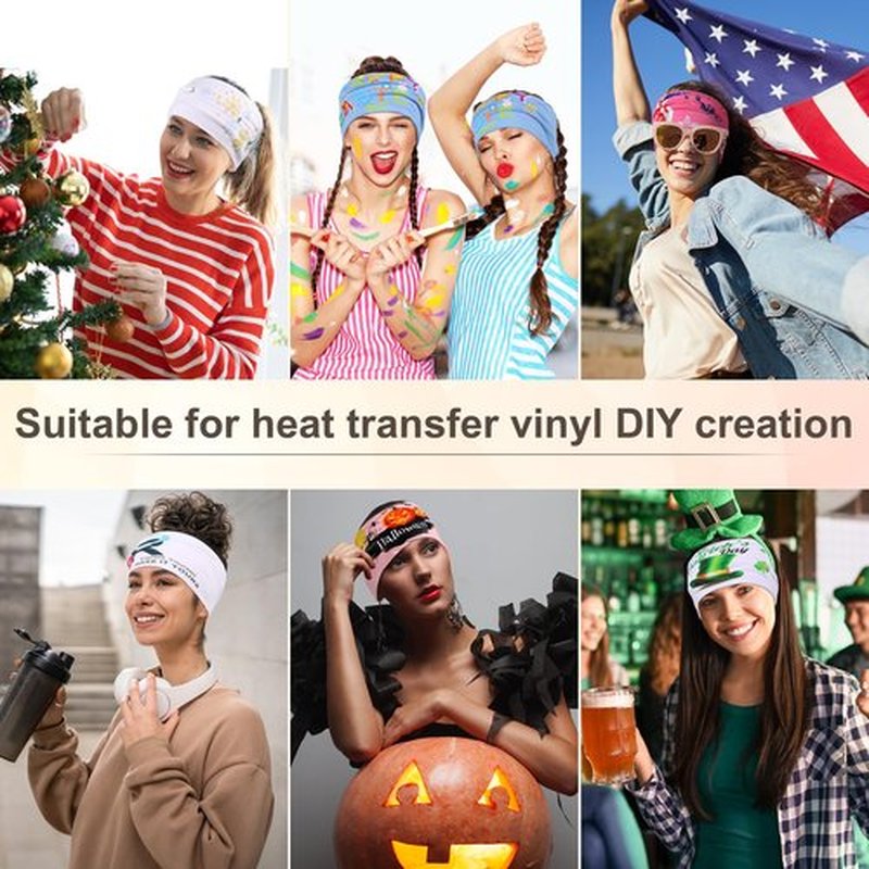 DiyJibb Headbands for Women, 7PCS Wide Cloth Hair Bands for Workout, Yoga, Skincare & Daily Wear, Soft & Stretchy