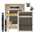 JMS&JMS Lash Clusters Kit Lash Extension Kit with Lash Bond and Seal Eyelash Applictor Lash Remover Eyelash Brush Lash Extension Kit for Beginner (MISS BELLA-8-18mix)