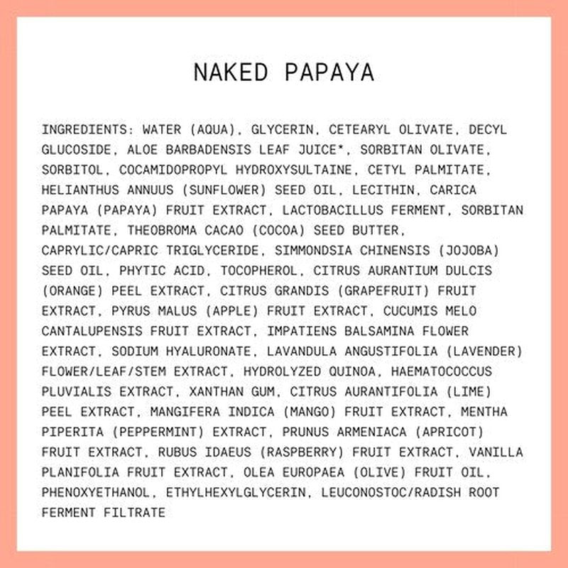 Kinship Naked Papaya Hydrating Gentle Cleanser | Natural Cream Face Wash | Vitamin E, Jojoba Oil Facial Cleanser | Makeup Remover | Sensitive Skin Care (5.25 Oz)