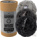 Temple Spring Shower Loofah for Men 3-Pack (60g Each) — Dense Mesh Body Scrubber for Rich Lather and Deep Clean, Exfoliating Bath Sponge, 100% Recycled Materials with Suction Hook