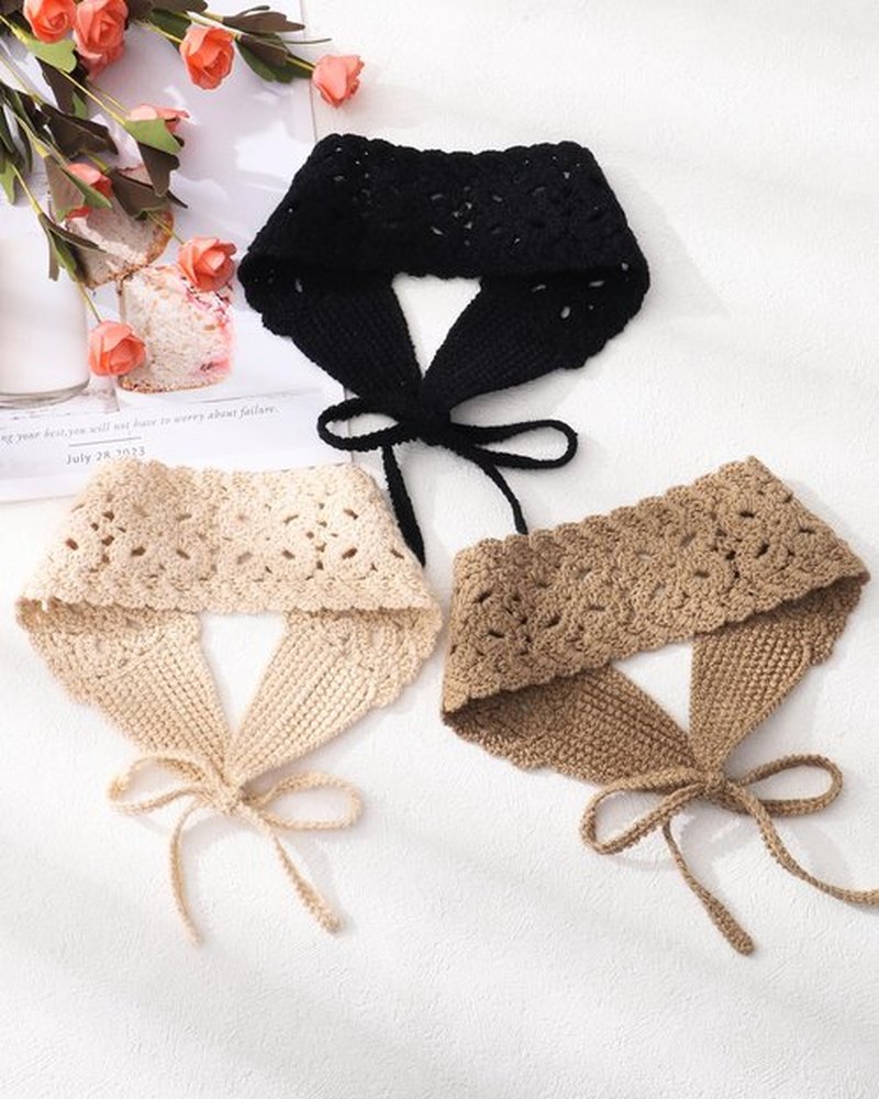 HAIMEIKANG Hippie Hair Bandana Headbands for Women Boho Headband Knit Hair Bands Floral Head Wrap for Women and Girls(Black+Beige+Coffee)
