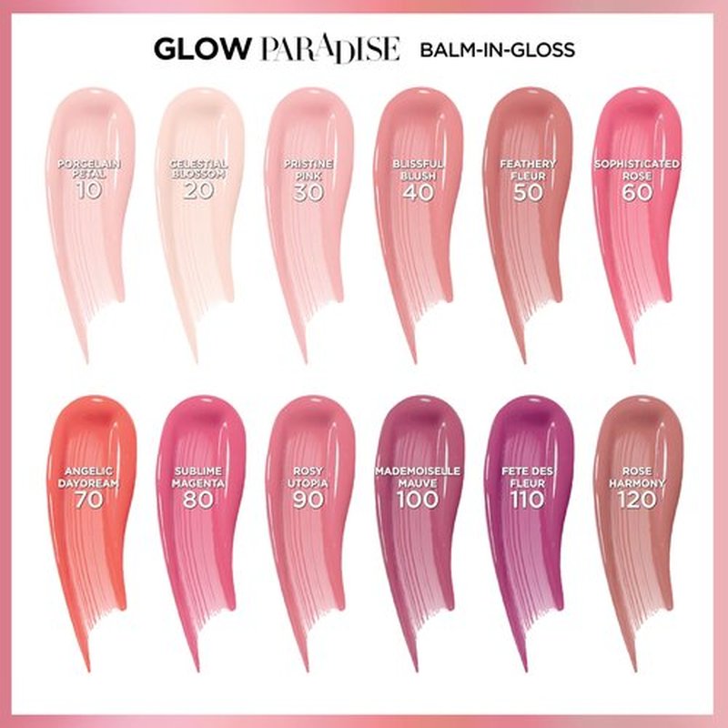 L'Oreal Paris Glow Paradise Hydrating Tinted Lip Balm-in-Gloss with Pomegranate Extract & Hyaluronic Acid, Ultra-Gentle, Non-Sticky Formula, Pristine Pink, 0.23 Fl Oz