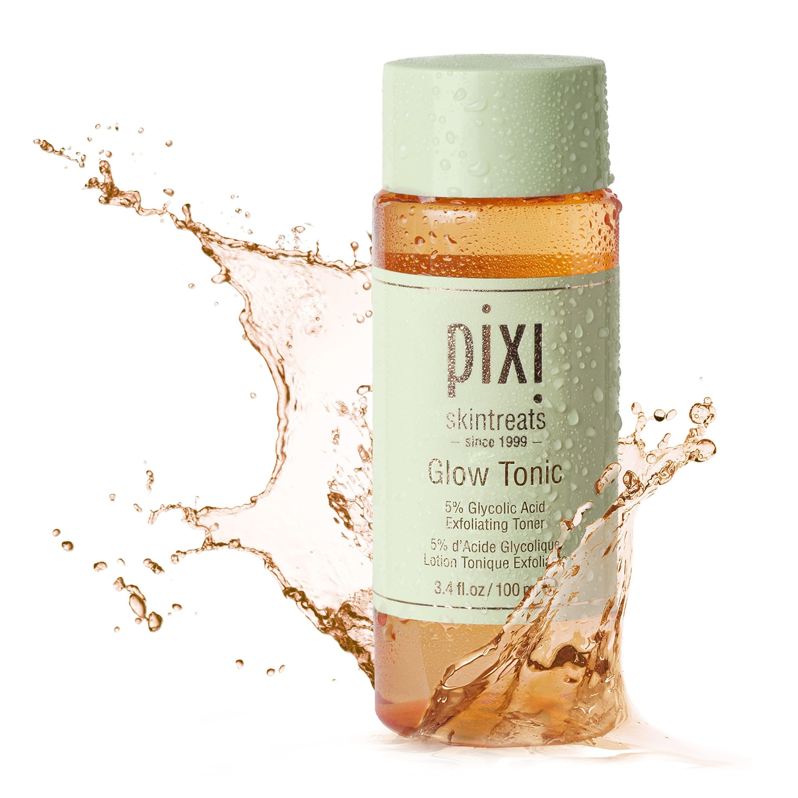 Pixi Glow Tonic Balancing Face Toner Glycolic Acid for Radiant Skin Daily Brightening Toner (3.4 fl oz / 100 ml)