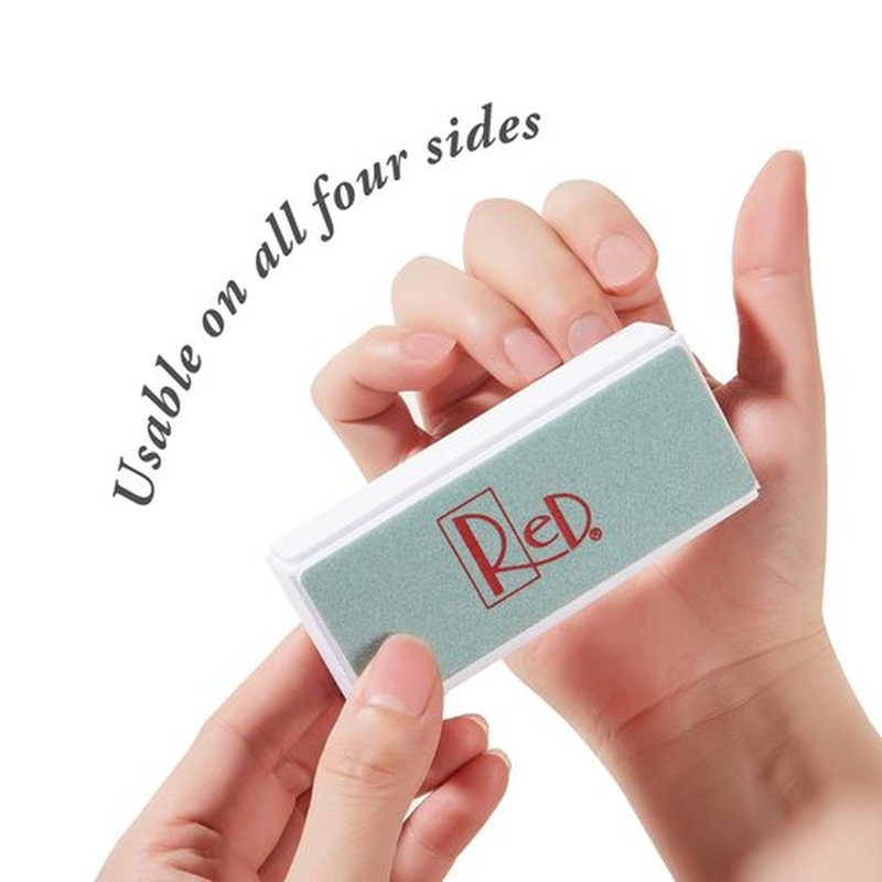 RED 4-Sided Nail Buffer Block - Multi-Grit Shine Files for Salon & Home Use, 4-in-1 Buffing Pads with Smooth Polishing Surface, 10 Pack（Nail Care Kit for Natural & Acrylic Nails