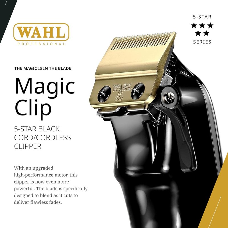 Wahl Professional 5 Star Series Magic Clip - Cordless Hair Clipper with Stagger-Tooth Blade | 100+ Minute Run Time