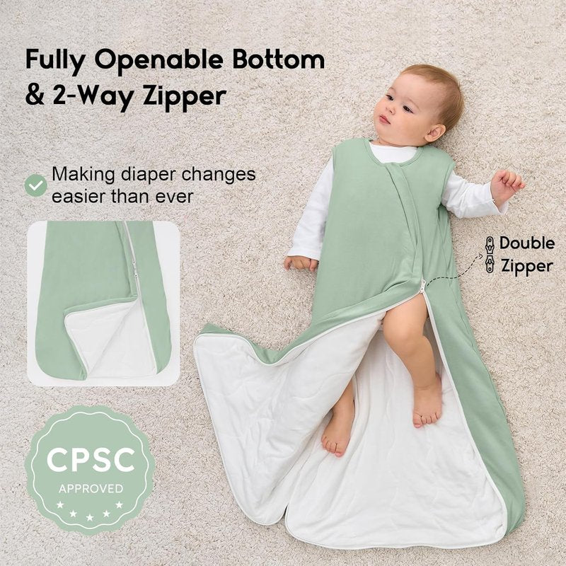 Yoofoss Baby Sleep Sack | Rayon Made from Bamboo | Super Soft 1.0 Tog Wearable Blanket for 6-12 Months