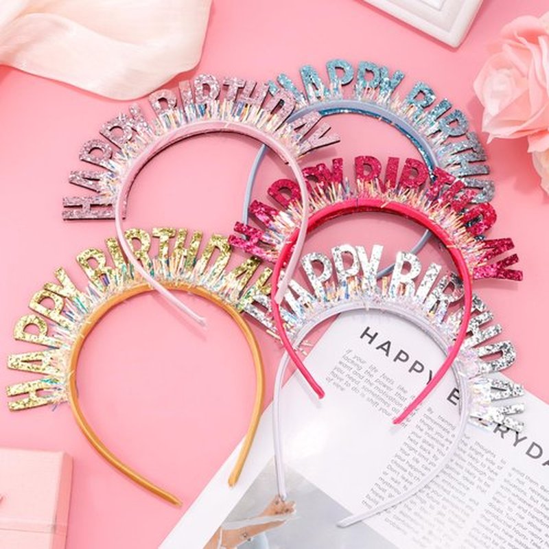 Chanaco Birthday Girl Headband Birthday Crown for Women Princess Tiara Party Decoration Outfit Sweet Gift Dress