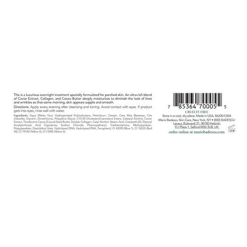 Mario Badescu Caviar Night Cream - Anti-Aging Ultra-Rich Face Cream with Revitalizing Caviar Extract | 1 Oz