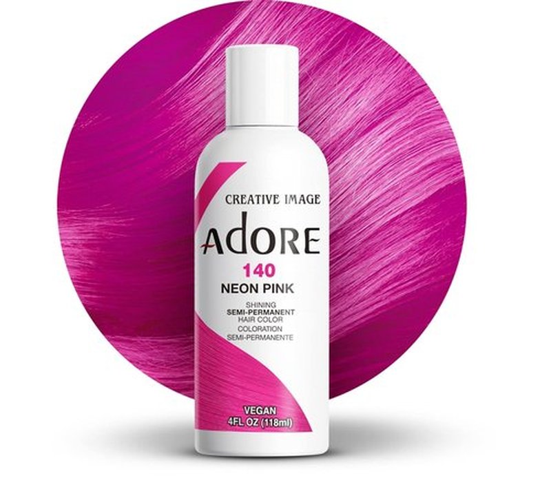 Adore Semi-Permanent Hair Color - Neon Pink | Vegan, Cruelty-Free Hair Dye | Ammonia-Free, 4 Fl Oz