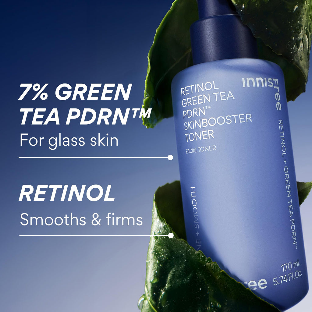 innisfree Green Tea PDRN Toner | Korean Toner for Face with Retinol and Hyaluronic Acid for Glass Skin, Fine Lines, & Smooth Skin | Inspired by Korean PDRN Treatment
