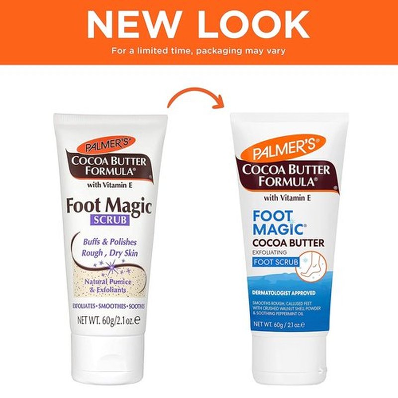 Palmer's Cocoa Butter Formula Exfoliating Foot Scrub - Hydrating Vitamin E for Dry, Cracked Feet | 2.1 Ounce