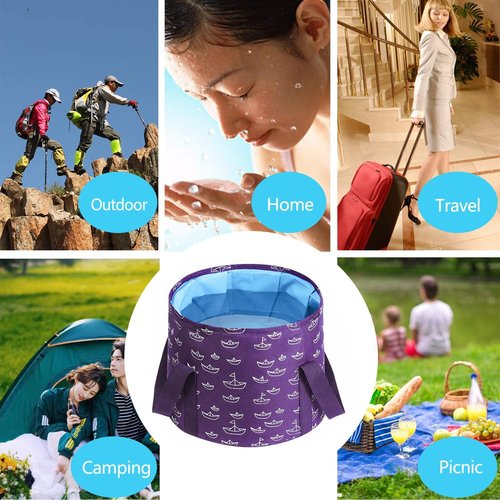 Collapsible Bucket for Soaking Feet, Purple Portable Travel Foot Bath Tub, Foot Soaking Bath Basin Portable, Foot Spa Soaking Feet Home Pedicure Basin Outdoor Camping