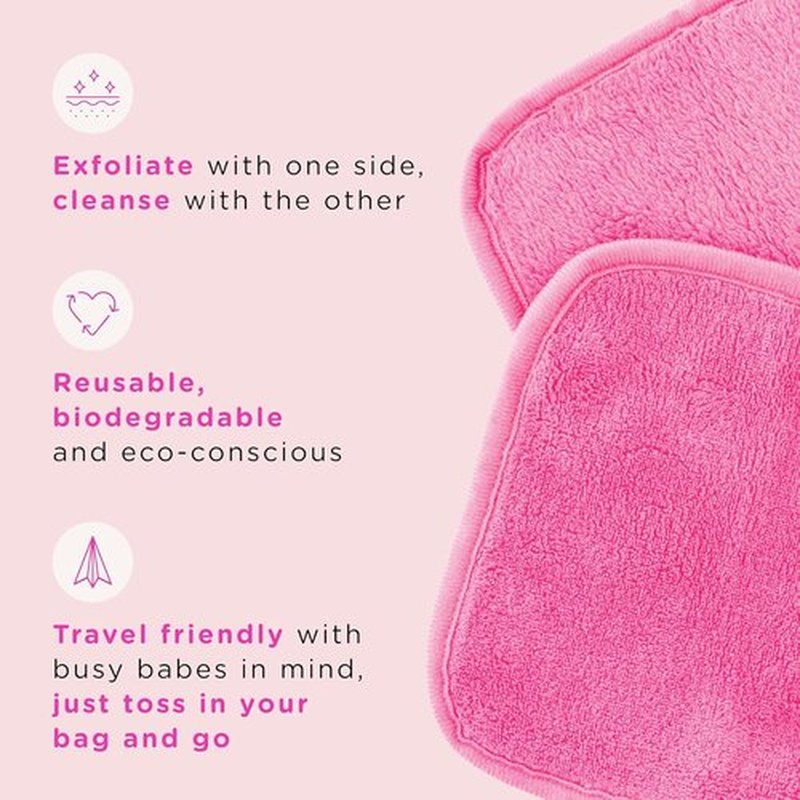 ERASE YOUR FACE Reusable Makeup Remover Cloths - Microfiber Towels for Gentle Cleansing - Multi-Color (4 Count)