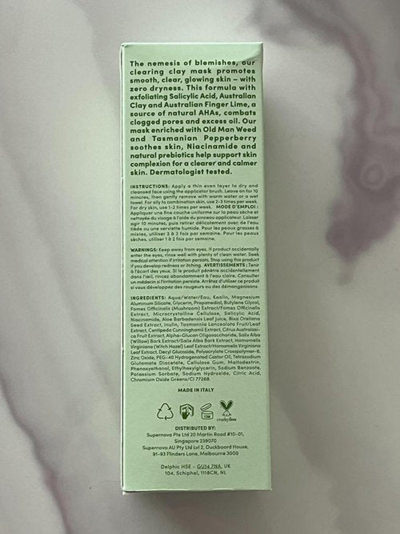 Sand & Sky Oil Control Blemish Clearing Clay Face Mask with Salicylic Acid & Niacinamide - Blemish Fighting Mask, Minimizes Redness, Tightens Pores