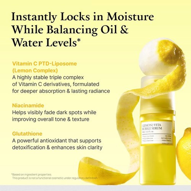 FULLY Lemon Vita Bubble Facial Serum - 69% Organic Jeju Lemon Water & Vitamin C for Instant Glow | 3.21 fl. oz Vegan Korean Skincare