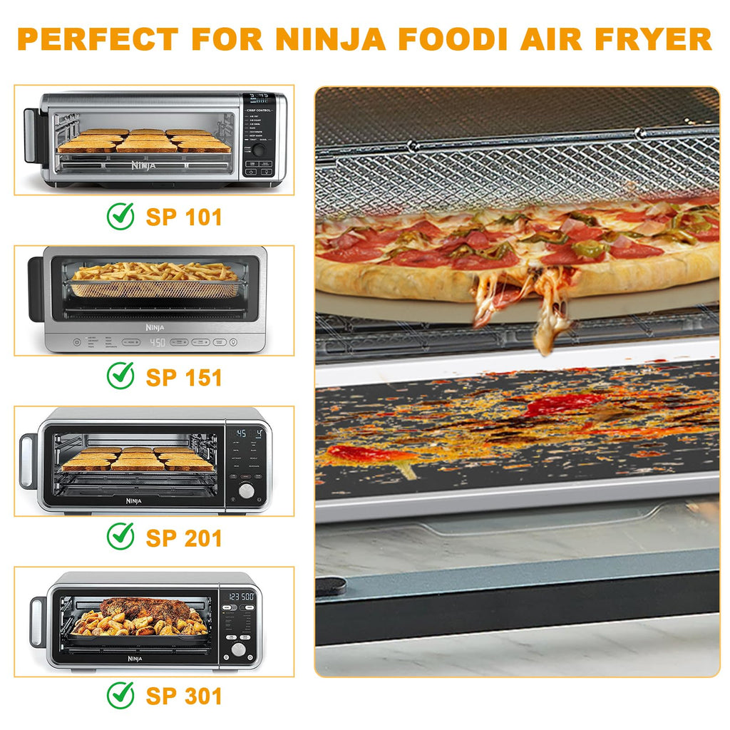 Crumb Tray Replacement Parts for Ninja Foodi SP101 SP100 SP080 SP151 SP201 SP301 Air Fryer Oven Accessories, with 4 Pack Non-stick Oven Mats for Ninja Digital Air Fry Countertop Oven