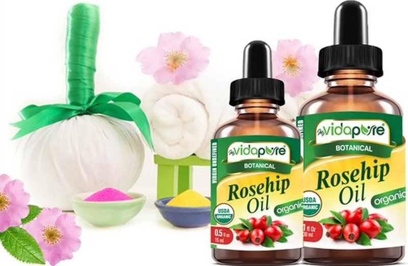 MYVIDAPURE Organic ROSEHIP OIL Certified Organic WILD GROWTH RAW Pure VIRGIN UNREFINED for Face, Body, Hair and Lip Care (1 Fl Oz)