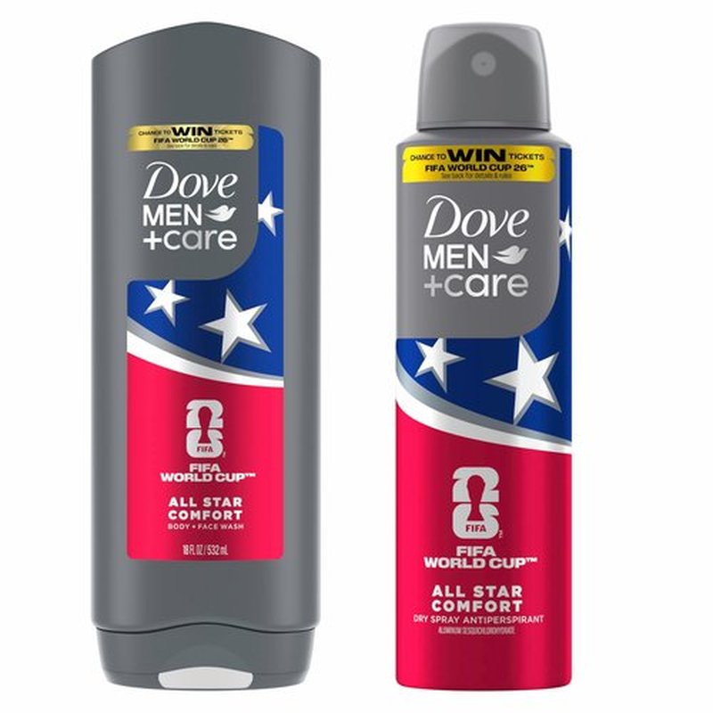 DOVE MEN + CARE Limited Edition FIFA Body Wash & Deodorant Regimen Pack 2 Count All Star Comfort for Men for Hydrated Soft Skin & Odor Protection