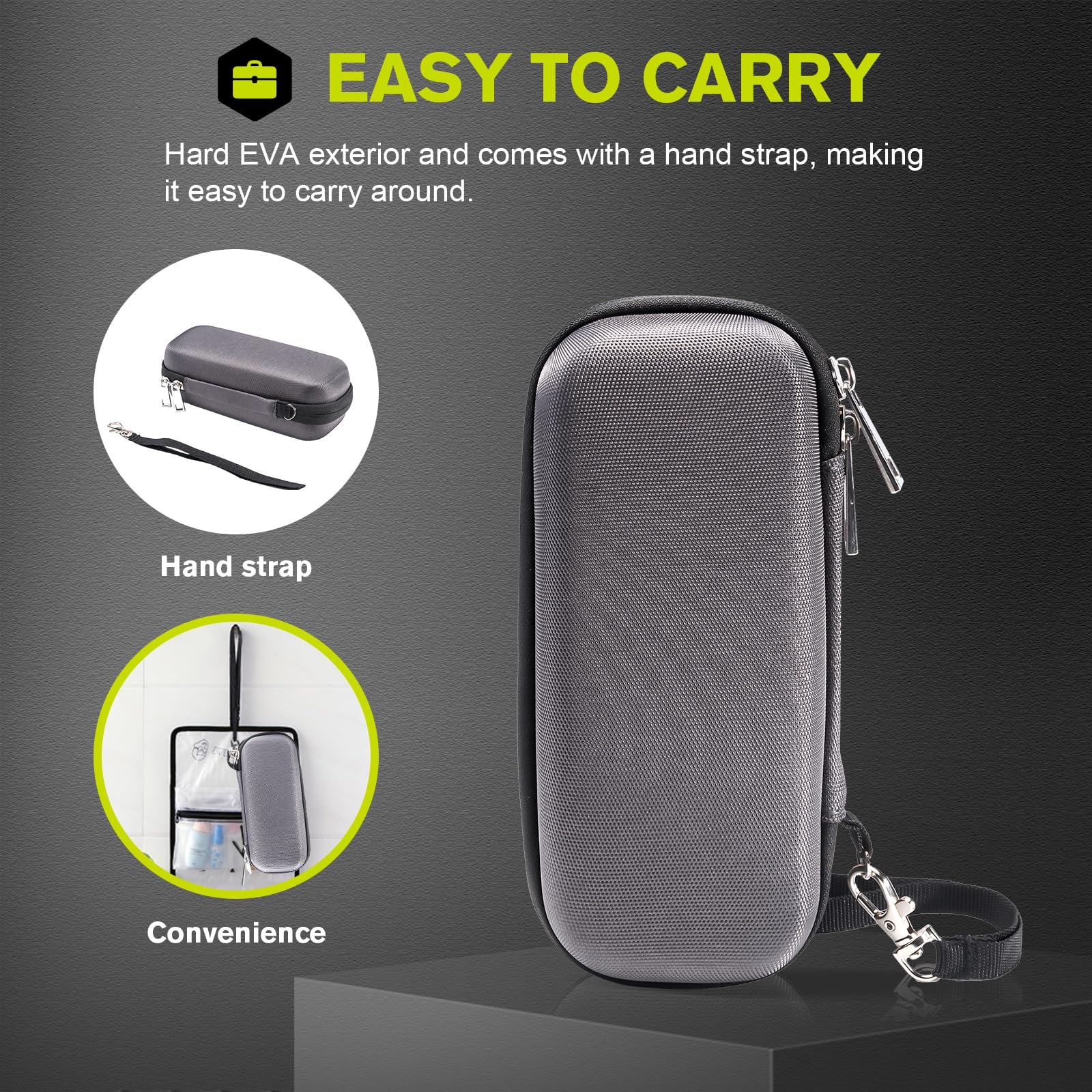 ProCase Hard Travel Carrying Case for Hybrid Electric Trimmer and Shaver, Portable Hybrid Razor Organizer Storage Bag Fit QP2630 QP2620 QP2530 QP2520 and Accessories -Carbon